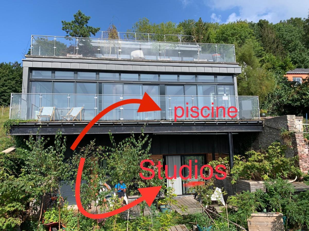Eco Studios Mezzanine Wifi Piscine Stationnement Gratuit Terrasse Dans Jardin Rouen Esterno foto
